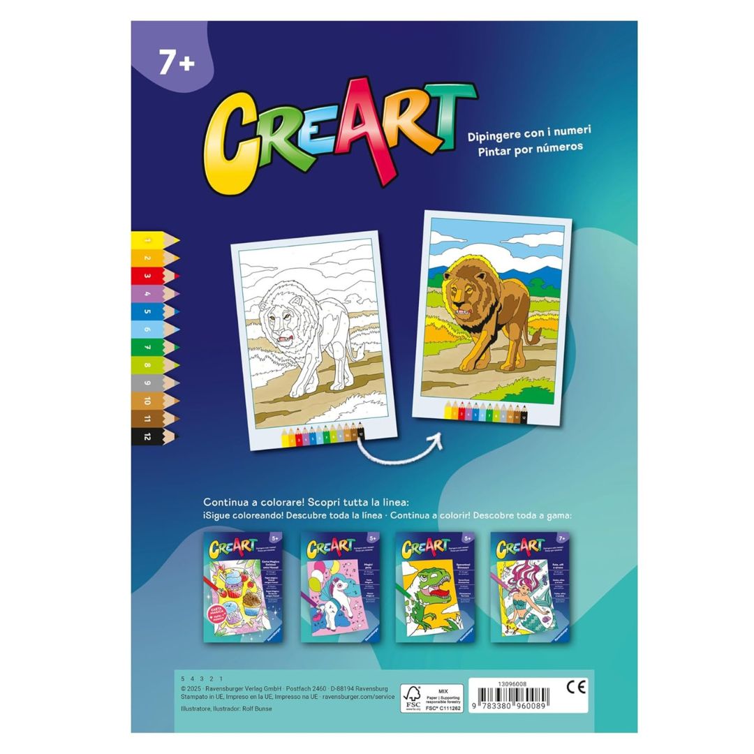 96008 Ravensburger: CreArt - Animali pericolosi - Libro da colorare