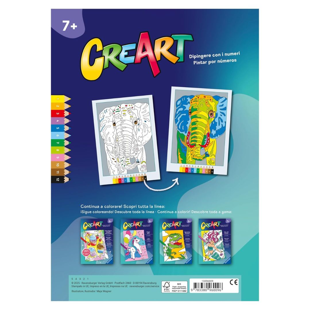 96009 Ravensburger: CreArt - Animali selvaggi - Libro da colorare