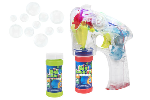 42590 Globo Pistola Spara Bolle  con Luci e Suoni  2 Bottiglie da 45 ml incluse