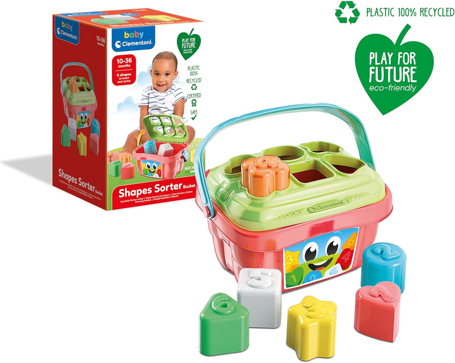 17106.4 Clementoni SECCHIELLO FORME E COLORI Gioco a Incastri 9-36 Mesi