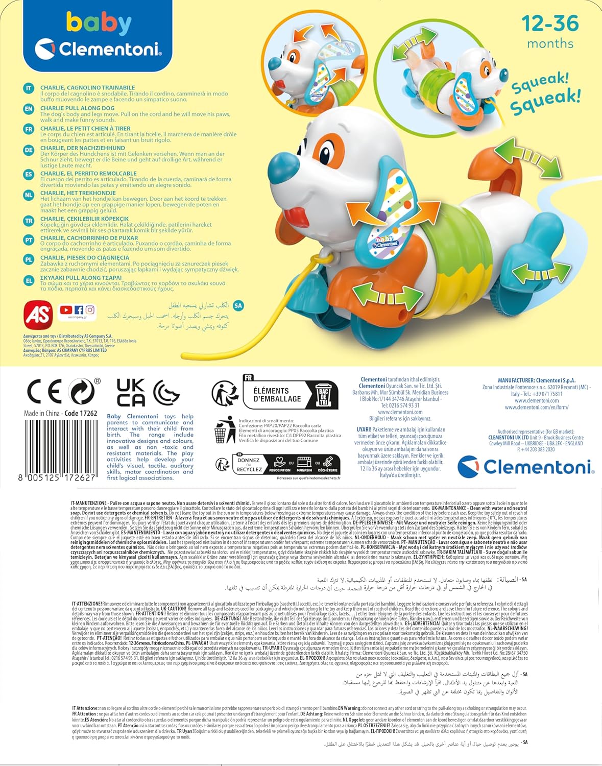 17262.7 Clementoni  Baby Charlie Cagnolino Trainabile Gioco Interattivo