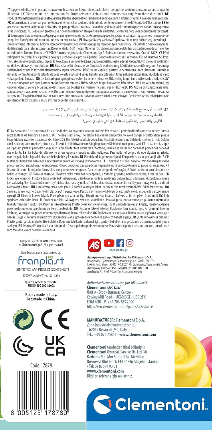 17878.0 Clementoni Clemmy  40 Mattoncini Morbidi da Costruzione