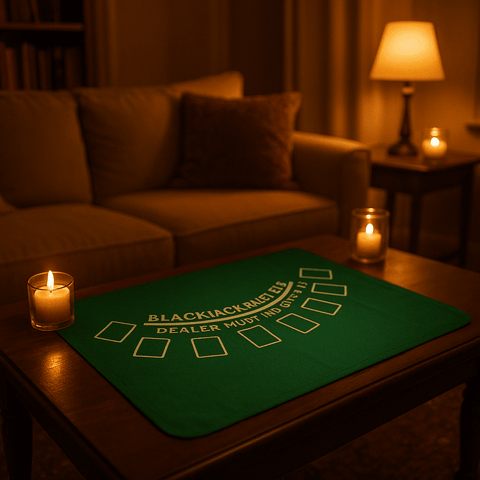 2S  Tappeto da Tavolo verde Blackjack e Poker Professionale 60x90 cm