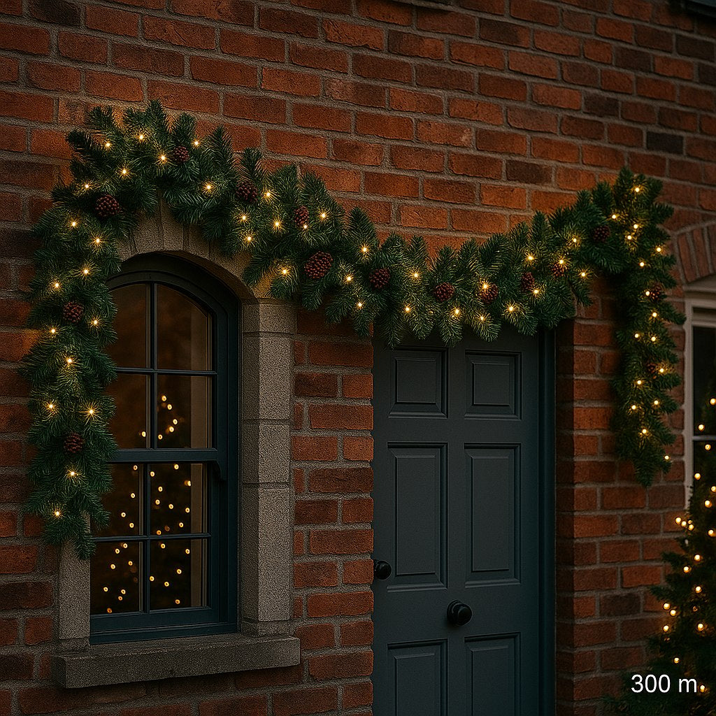 2S D7A90 Ghirlanda Natalizia Siberiana 200 cm Verde  Artificiale  per Addobbi