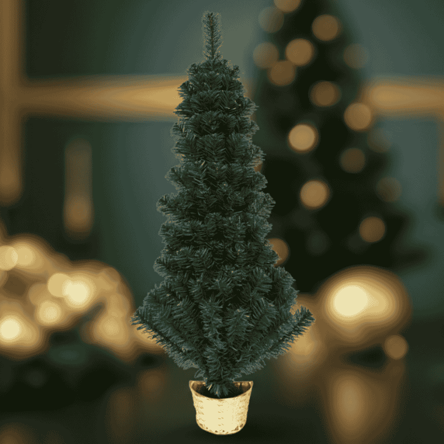 Albero di Natale da Muro 90 cm con Base in Vaso Albero Salvaspazio 108 Punte