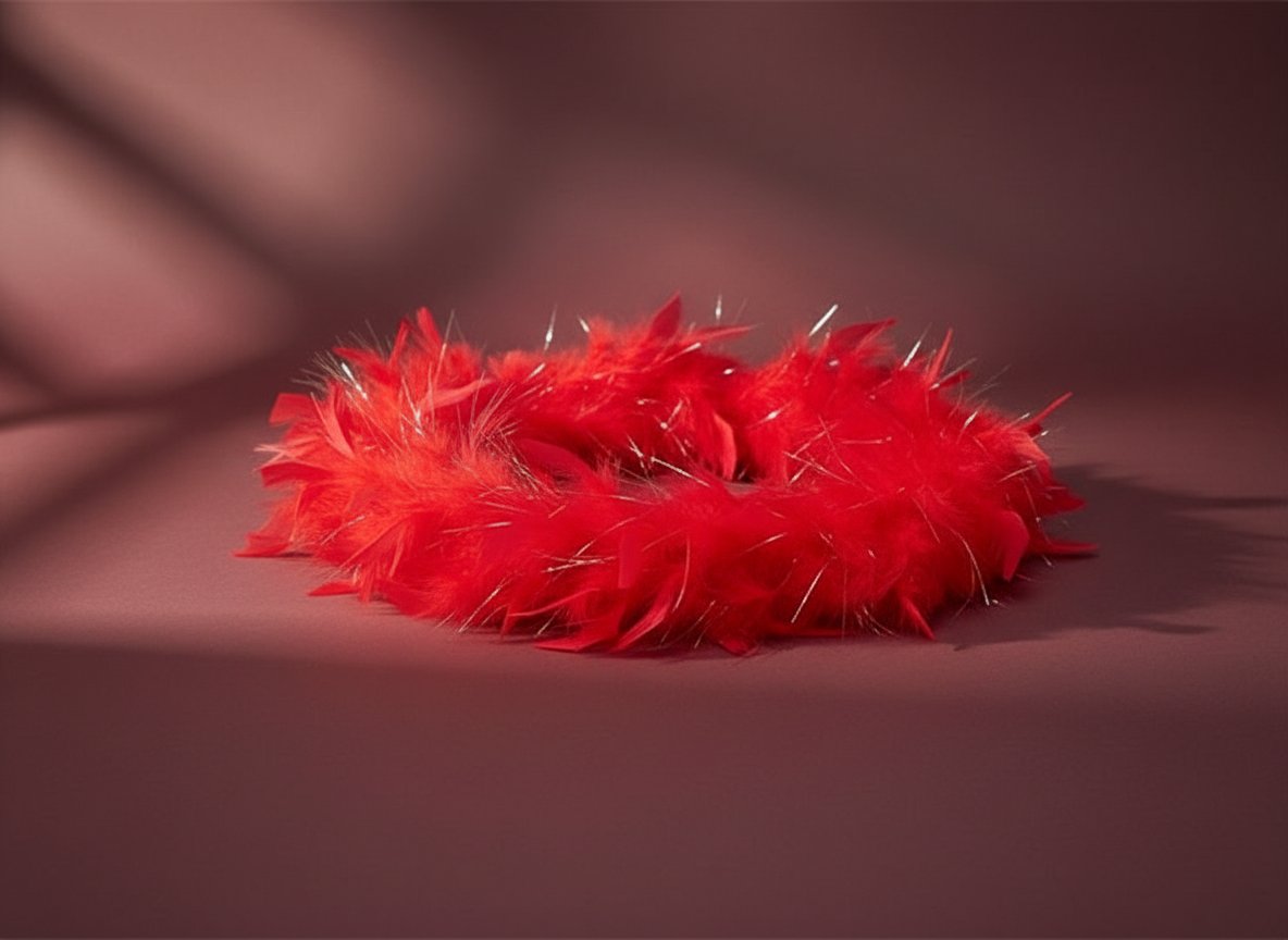 SCIARPETTA PIUME 40G COL. ROSSO accessorio costume