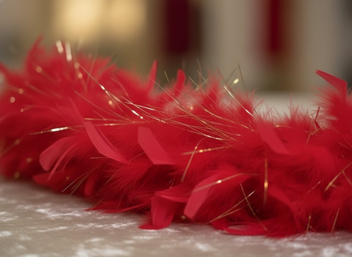 SCIARPETTA PIUME 40G COL. ROSSO accessorio costume