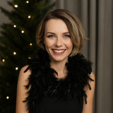 Sciarpa di Piume Nera 40g  Accessorio Elegante per Feste, e Travestimenti