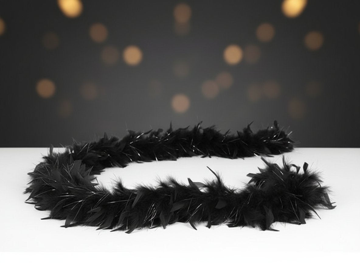 SCIARPETTA PIUME 40G COL. NERO sciarpa piume