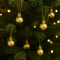 Box 24 Palline di Natale Oro Lucide 2,5 cm  Decorazioni Natalizie Eleganti SV25