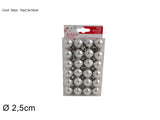 SV2524-01S02 Box 24 Palline di Natale Argento Lucide 2,5 cm decorazioni Albero