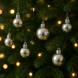 SV2524-01S02 Box 24 Palline di Natale Argento Lucide 2,5 cm decorazioni Albero