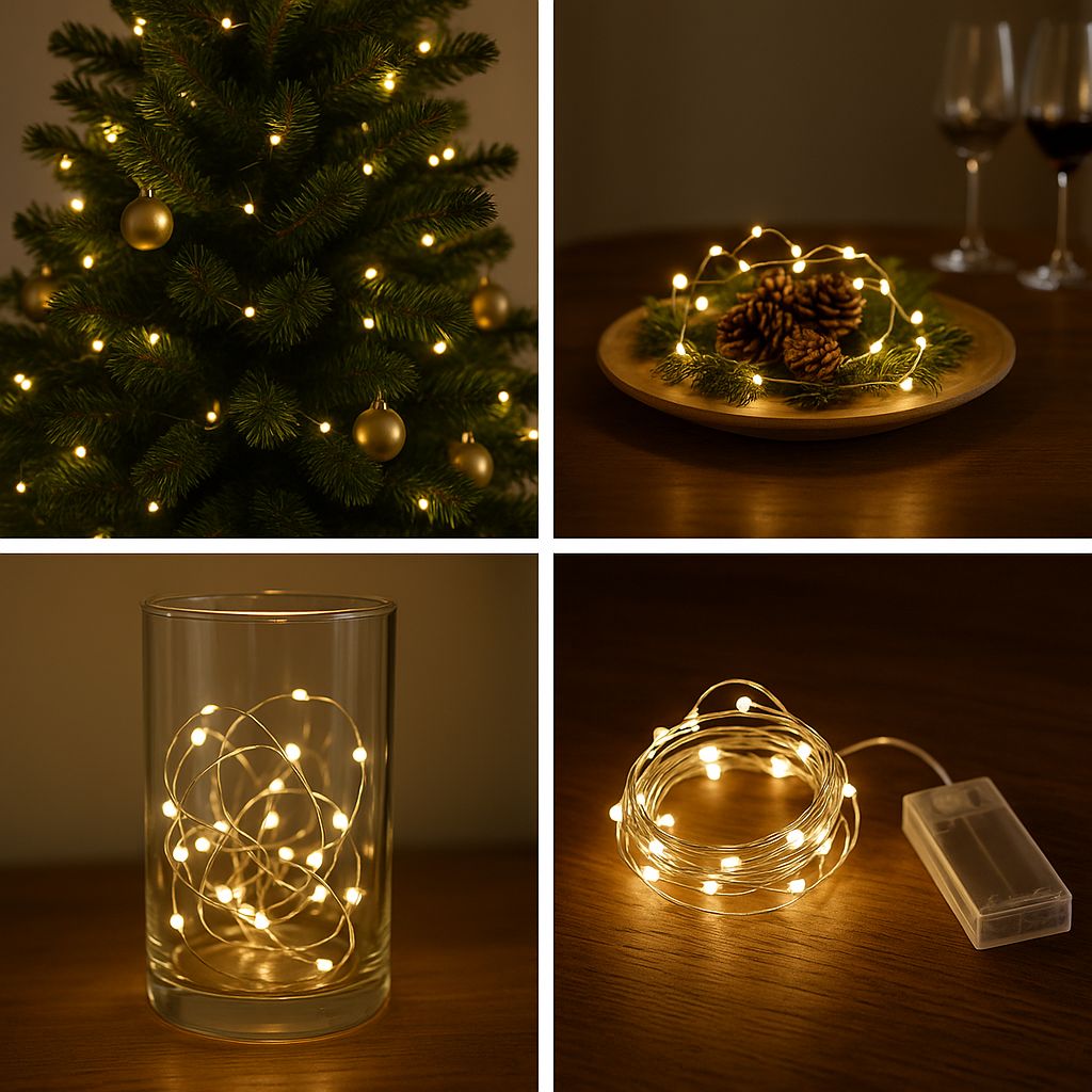 Filo 10 MicroLED Bianco Caldo a Batteria  Luce Decorativa DD20210002