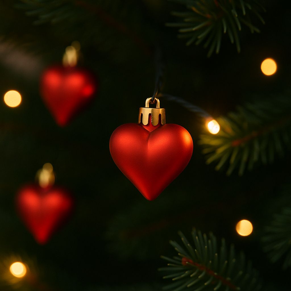 Palle di Natale Cuori Natalizi Satinati Rossi 5 cm  12 Pz in Box  XNA13000851