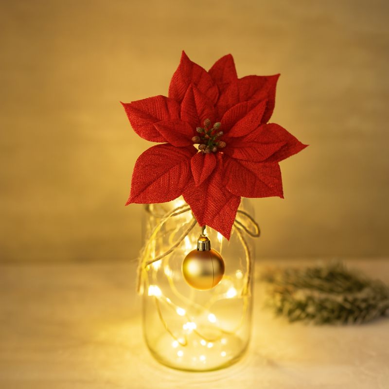 Stella di Natale artificiale 23 cm rossa per Albero e Decorazioni F34006-9/R