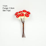 Chiudipacco e decorazioni Natalizio Mazzetto Funghetti 11 pz  TH03-4200