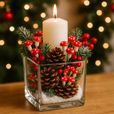 Chiudipacco e decorazioni Natalizio Mazzetto Funghetti 11 pz  TH03-4200