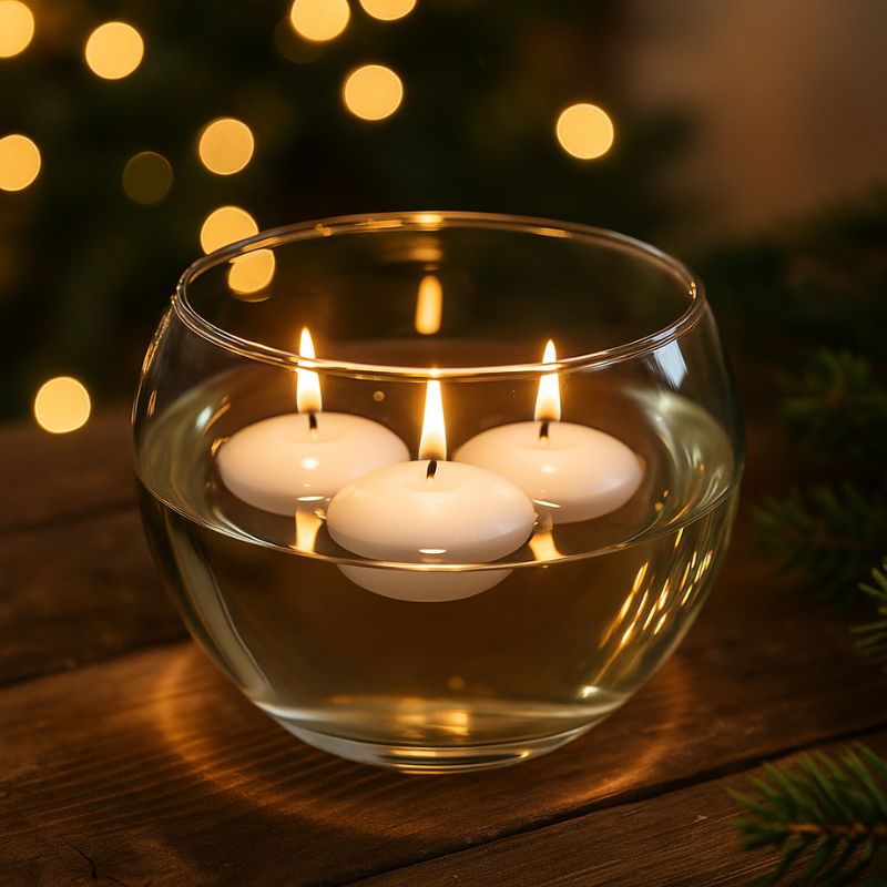 Candele Galleggianti Bianche 4 pz  28g Durata 4 Ore  HL-FSQ28/4