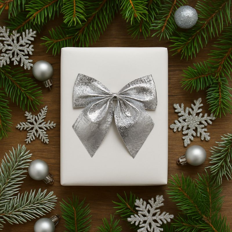 Fiocchi Natalizi argento 5,5 cm  Set 12 pezzi JW51512/S per Albero, Pacchi