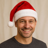 Cappello Babbo Natale in Velluto per Adulti  Morbido, Classico, Rosso HY19010