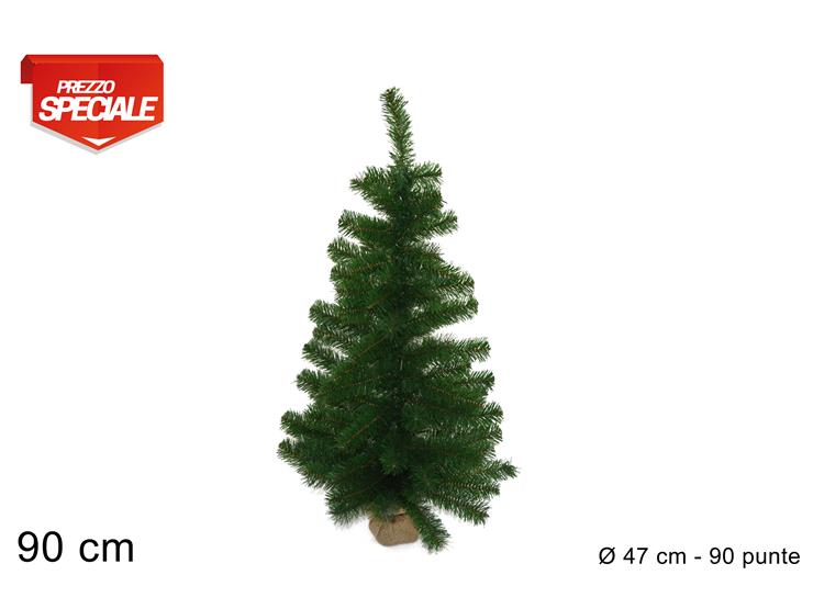 Albero di Natale 90 cm con Base in Juta  90 Punte Folto e Compatto N3090A2