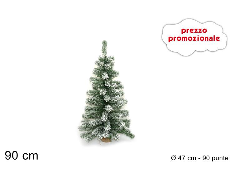 Albero di Natale Innevato 90 cm  90 Punte con Base in Juta  Modello N3090A2F