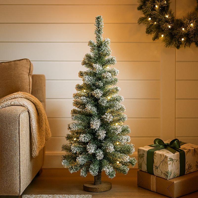 Albero di Natale Innevato 90 cm  90 Punte con Base in Juta  Modello N3090A2F