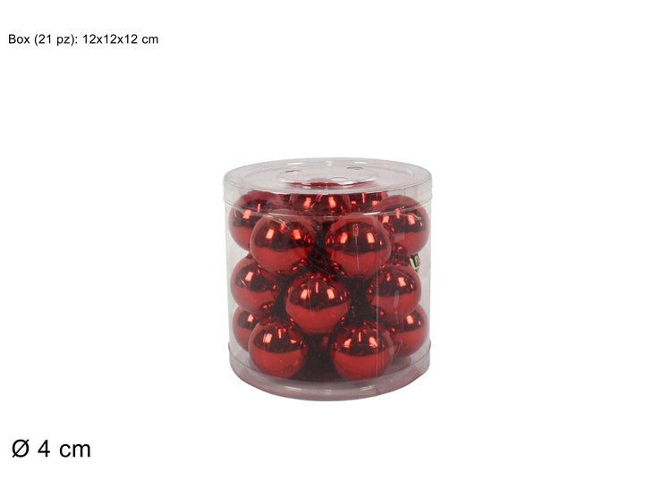 PALLE 4CM 21PZ IN BOX PVC ROSSO 3A21E03/R