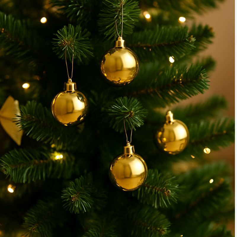 Set 21 Palle di Natale Oro Ø4 cm  Decorazioni in Box PVC  3A21E03/DG