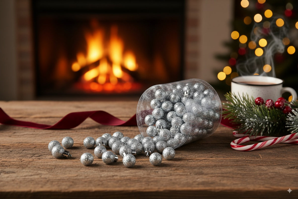 Box Palline di Natale Argento Ø6cm Decorazioni Albero Natale XY16-225