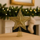 Puntale Stella Glitterata in PVC Oro Decorazione per Albero di Natale SXP171850G