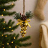 Grappolo di Campanelli in Metallo Oro Decorazione Natalizia Elegante 788834/G