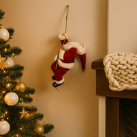 Babbo Natale con Corda 45 cm  Addobbo Natalizio da Appendere  YS19104