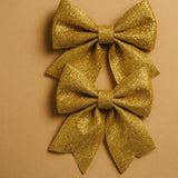 Fiocchi Glitterati Oro in Spugna  Set 2 Pezzi Decorativi  XNA18021521