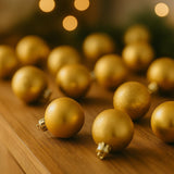 Set 24 Palle di Natale Oro Ø6 cm  4 Finiture Assortite Box PVC 3A24E05G498