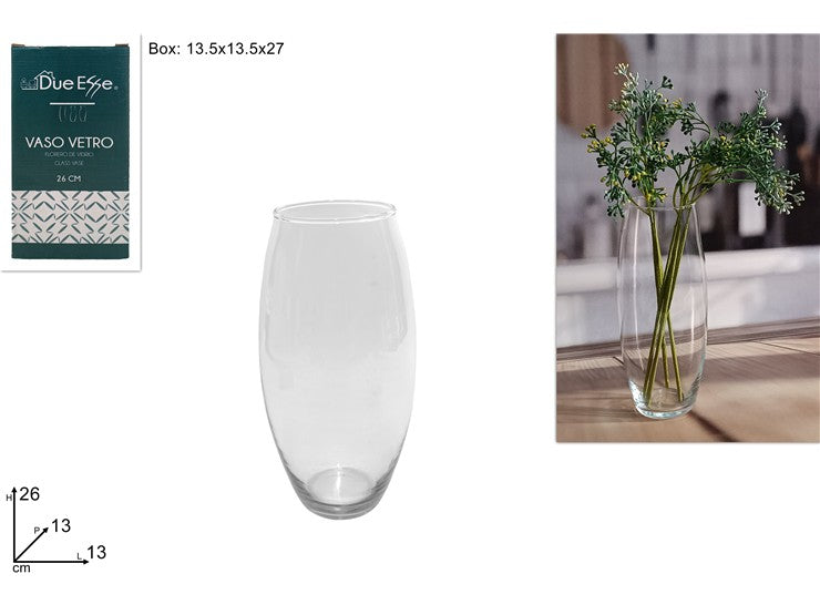 Vaso in Vetro per Amarillys 26 cm Elegante Contenitore Traspare 26CM13054-261