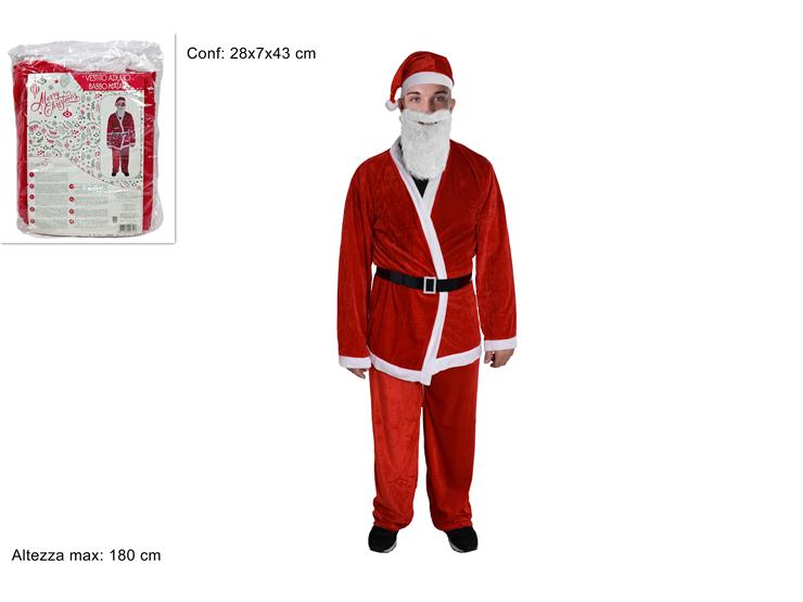 vestito babbo natale velluto adulto hy20010 (F.18.83) HY20010