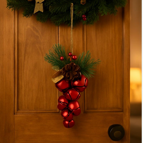 Grappolo di Campanelli in Metallo Rosso  Decorazione Natalizia  788834/RED