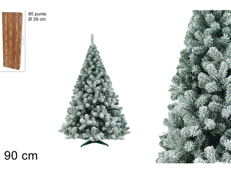 Albero di Natale innevato eco 90 cm con 80 punte Abete artificiale  03830-ZM80PB