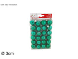 Palline di Natale Verdi Lucide Ø3 cm  Set 24 Pezzi in Box Trasparente