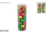 Set 32 palline di Natale 5 cm lucide verde, rosso e oro 3A32E043A32E04A/S05RDG