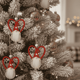 Appendini Gnomo di Natale con Cuore  Set 2 Pezzi SHY-W12874R/W