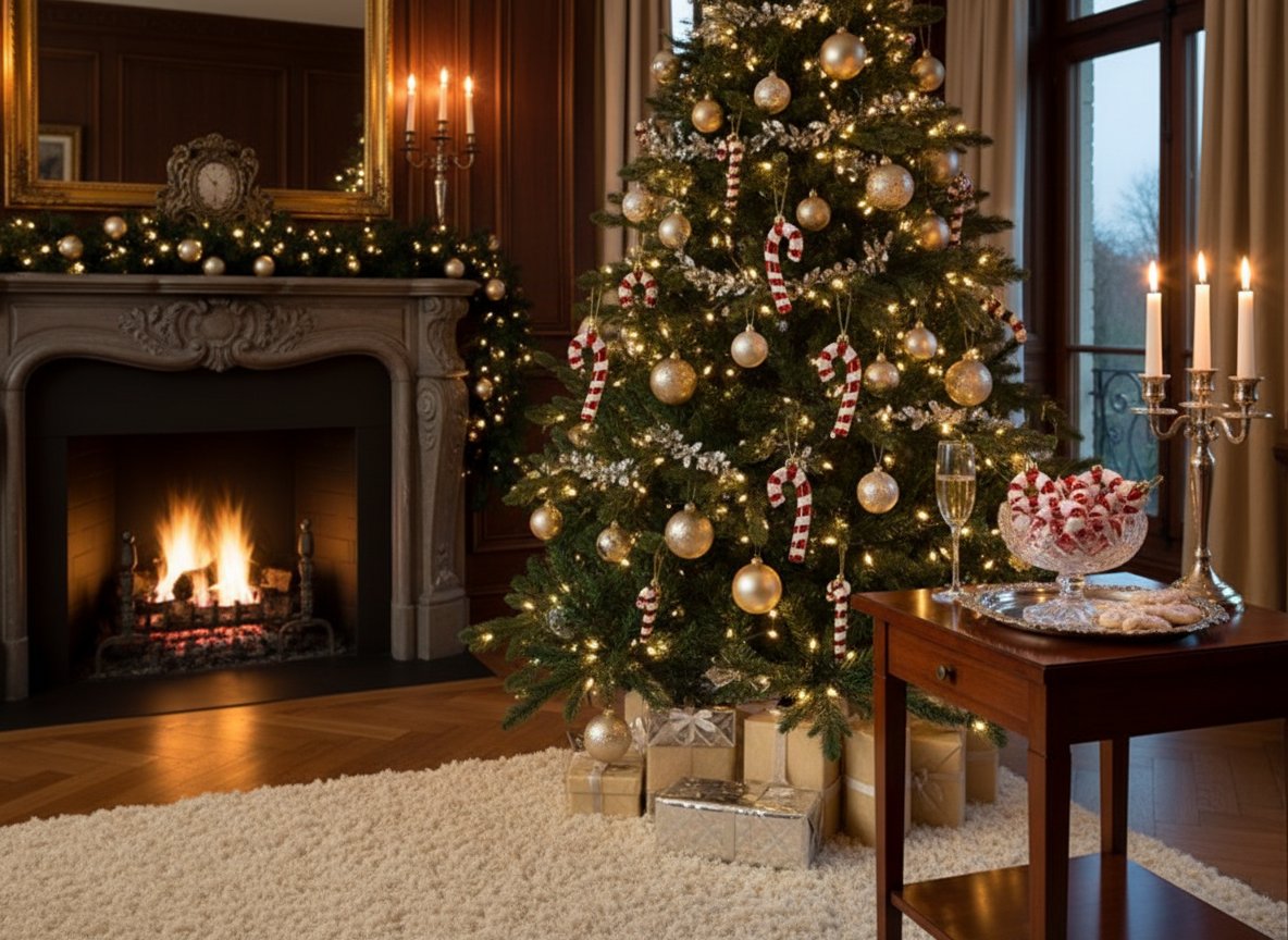 Bastoncini di Natale 9 cm Set 3 Pezzi Rosso e Bianco Glitter Decorazioni albero