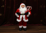 Babbo Natale 60 cm con Candy e Fiocco Decorazione Natalizia Elegante per Casa