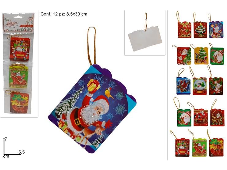 Biglietti Auguri Chiudipacco Natalizi Set 12 Pezzi Assortiti Decorazioni Natale