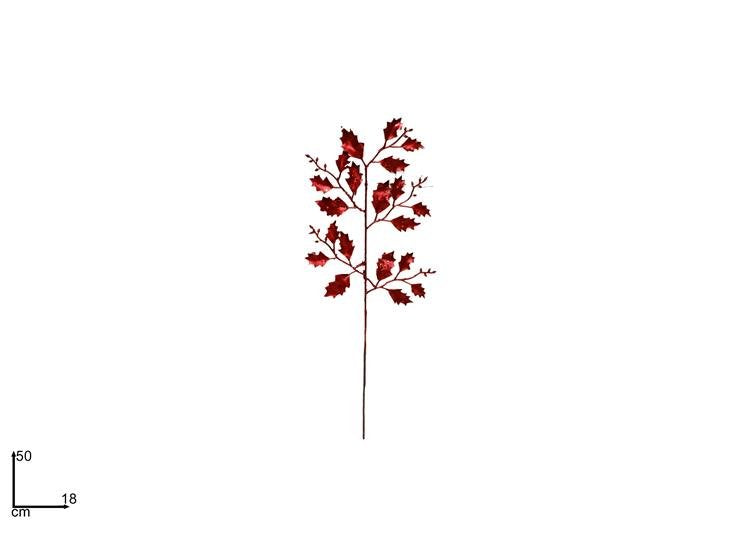 Stelo Aghifoglia Rosso 50 cm | Decorazione Natalizia Elegante per Vasi e Composi