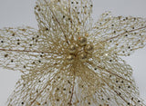 Fiore Natalizio Retinato Oro 25 cm Decorazione Elegante per Albero e Allestiment