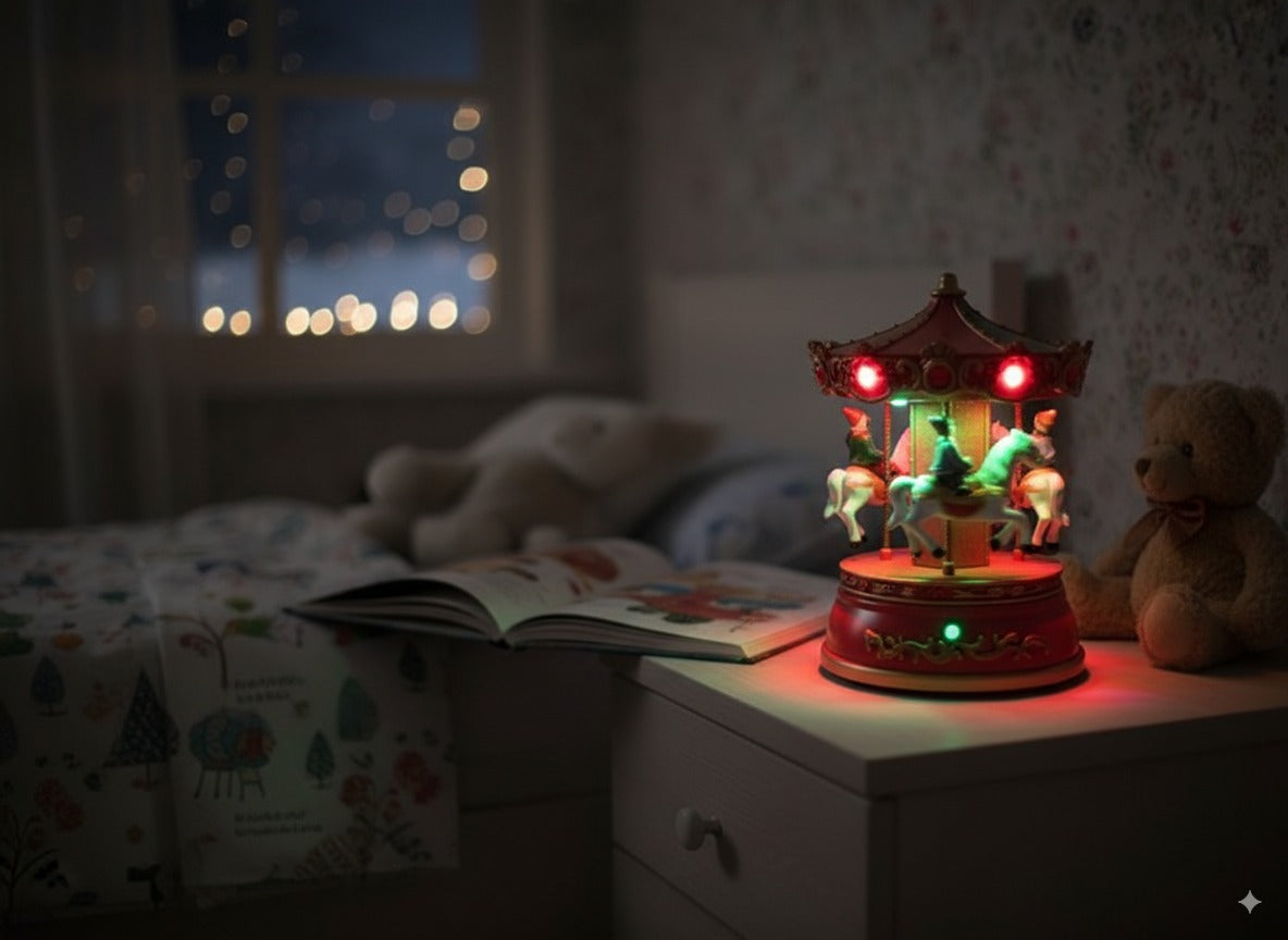 Giostrina carosello natalizia con musica movimento e luce Decorazione casaF24014