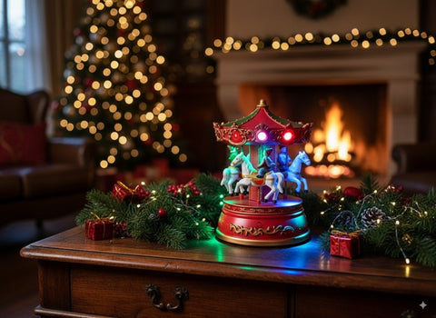 Giostrina carosello natalizia con musica movimento e luce Decorazione casaF24014