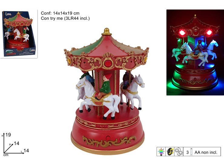 Giostrina carosello natalizia con musica movimento e luce Decorazione casaF24014